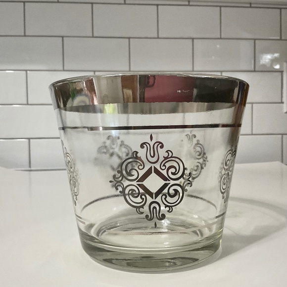 VTG Silver Glass Dorothy Thorpe Style Ice Bucket Barware - Picture 1 of 6